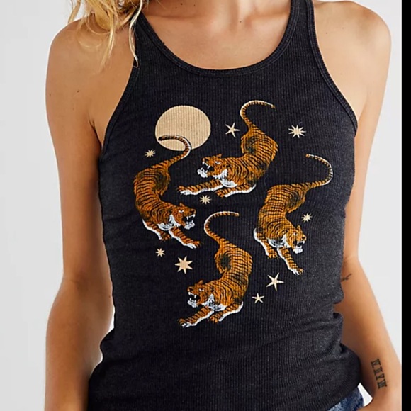 Free People X Vintage Souls Tiger Moon Tank - Picture 1 of 4